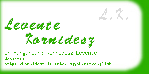 levente kornidesz business card